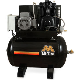 Simplex Two Stage Horizontal Air Compressor, 7-1/2 HP, 80 Gal, 175 PSI, 1PH, 230V