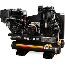 Stationary Air Compressor/Generator Combo, 8 Gal. Cap., 389cc Honda OHV, Electric Start