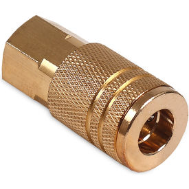 Air Compressor Quick Coupler Socket, 1/4" Industrial Interchange Style, 3/8" FPT