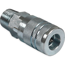 Air Compressor Quick Coupler Socket, 1/4" Industrial Interchange Style, 3/8" MPT
