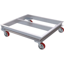 Aluminum Channel Dolly with Poly-On-Steel Casters, 2000 lb. Capacity, 42" x 40"
