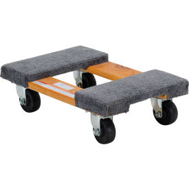 Hardwood Carpet End Dolly with Hard Rubber Casters, 900 lb. Capacity, 18" x 12"