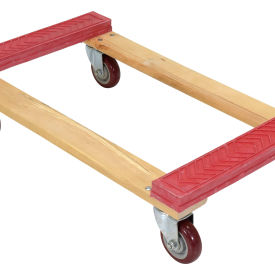 Hardwood Dolly with Rubber Ends & Hard Rubber Casters, 1200 lb. Cap., 30" x 18"