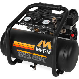 Single Stage Air Compressor, Horizontal, 3 Gallon Cap., 4 CFM, 90 PSI, 1-1/2 HP, 120V