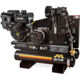 Stationary Air Compressor/Generator Combo, 8 Gal. Cap, 408cc Vanguard OHV, Recoil Start