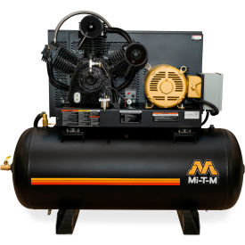 Simplex Two Stage Horizontal Air Compressor, 15 HP, 120 Gal., 175 PSI, 3PH, 230V