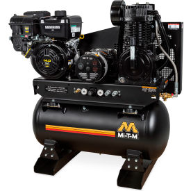 Stationary Air Compressor/Generator Combo, 30 Gal Cap, 408cc Vanguard OHV, Recoil Start