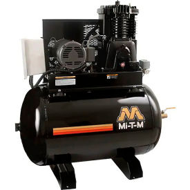 Simplex Two Stage Horizontal Air Compressor, 5 HP, 80 Gal. Cap., 175 PSI, 3PH, 200V