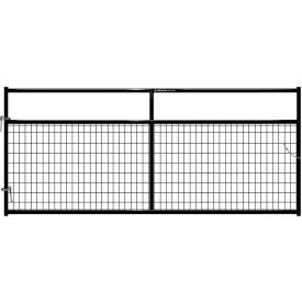 10' Painted Frontier Square Corner Gate, 1-5/8" Medium Duty Wire-Filled, Black