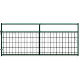 10' Painted Frontier Square Corner Gate, 1-5/8" Medium Duty Wire-Filled, Green