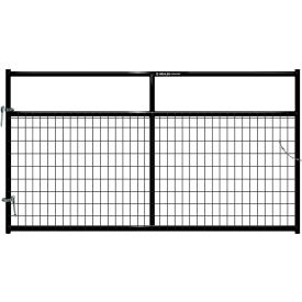 8' Painted Frontier Square Corner Gate, 1-5/8" Medium Duty Wire-Filled, Black