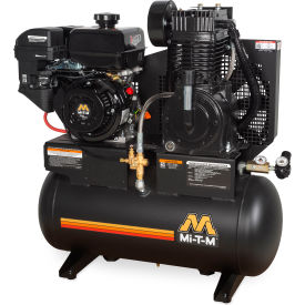 Stationary Air Compressor, 20 Gallon Capacity, 300cc OHV, Recoil Start