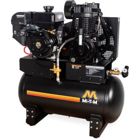 Stationary Air Compressor, 30 Gallon Capacity, 300cc OHV, Electric Start