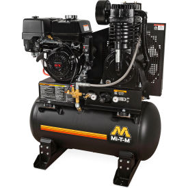 Stationary Air Compressor, 30 Gallon, 389cc Honda GX390 OHV, Electric Start