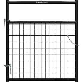 4' Painted Frontier Square Corner Gate, 1-5/8" Medium Duty Wire-Filled, Black