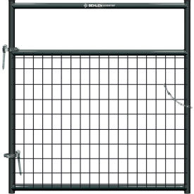 4' Painted Frontier Square Corner Gate, 1-5/8" Medium Duty Wire-Filled, Gray