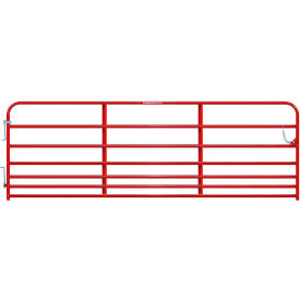 12' Pasture Pro 7-Bar Gate, 1-5/8" Tube, Red
