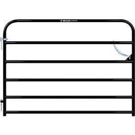 6' Heritage Round Corner Gate, 1-5/8" Tube, Black
