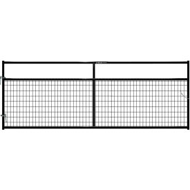 12' Painted Frontier Square Corner Gate, 1-5/8" Medium Duty Wire-Filled, Black