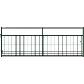12' Painted Frontier Square Corner Gate, 1-5/8" Medium Duty Wire-Filled, Green