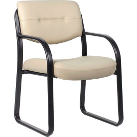 Sled Base Guest Chair with Arms, Beige