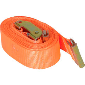 Polyester Cam Cargo Strap with E-Clip, 1200 lb. Capacity, 2" x 16', Orange