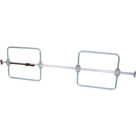 One Piece Aluminum Galvanized Cargo Bar, Adjusts 88" to 103" With Hoops