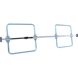 One Piece Aluminum Galvanized Cargo Bar, Adjusts 89" to 104" With Hoops