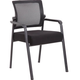 Pivot Back Mesh Guest Chair with Arms, Black