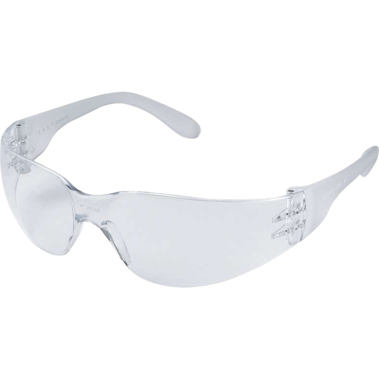 Frameless Safety Glasses, Anti-Scratch, Clear Lens/Temples, Pack of 10