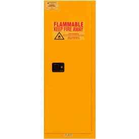 Flammable Storage Cabinet, 22 Gallon, 23-7/16"W x 18-3/16"D x 65-1/8"H, Yellow