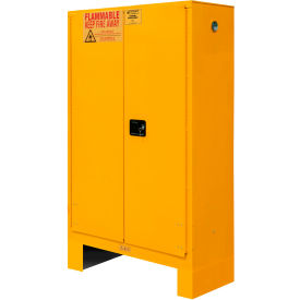 Flammable Storage Cabinet, 45 Gallon Capacity, 43-3/16"W x 18-3/16"D x 70-5/8"H, Yellow