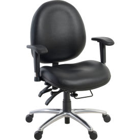 Conley 24/7 Big & Tall Vinyl Office Chair with Mid Back & Adjustable Arms, Black