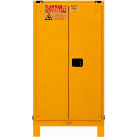 Flammable Storage Cabinet, 60 Gallon Cap., 34-5/16"W x 34-3/16"D x 71-7/8"H, Yellow