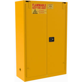 Flammable Storage Cabinet, 60 Gallon, 43-5/16"W x 18-3/16"D x 66-3/8"H, Yellow