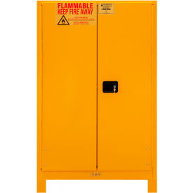 Flammable Storage Cabinet, 90 Gallon, 43-3/16"W x 34-3/16"D x 70-5/8"H, Yellow