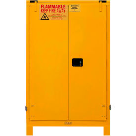 Flammable Storage Cabinet, 90 Gallon, 43-5/16"W x 34-3/16"D x 71-7/8"H, Yellow