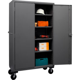 Mobile Cabinet with 4 Adjustable Shelves, 12 Gauge, 48"W x 24"D x 81"H