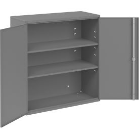 Wall Mounted Storage Cabinet, 26-9/16"W x 11-7/8"D x 30"H, Gray