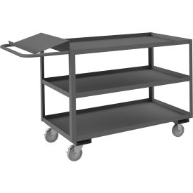 Order Picking Cart w/3 Shelves, 1200 lb. Cap., 63-5/16"Lx24-1/4"Wx40-11/16"H, Gray