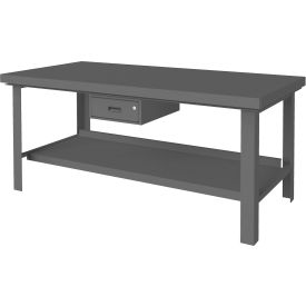 Extra Heavy Duty Workbench with 1 Drawer & Bottom Shelf, Flush Edge, 72"W x 36"D