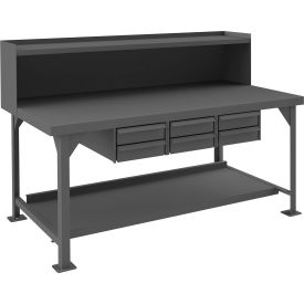 Extra Heavy Duty Workbench with 3 Drawers & Bottom Shelf, Flush Edge, 60"W x 36"D