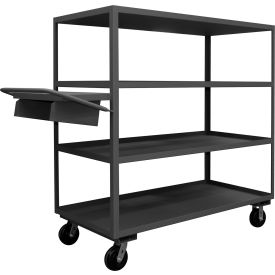 Order Picking Cart with 4 Shelves, 3600 lb. Cap., 76-3/8"L x 30-1/4"W x 65"H, Gray