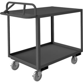 Stock Cart with 2 Shelves, 1200 lb. Cap., 42-1/4"L x 24-1/4"W x 40-7/8"H, Gray