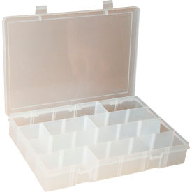 Plastic Compartment Box, 10-13/16"W x 6-3/4"D x 1-3/4"H, Clear
