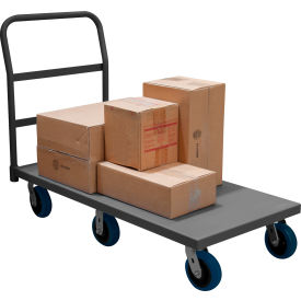 Platform Truck w/Push Handle, 6" Casters, 3600 lb. Cap., 51-5/8"L x 30-3/8"W, Gray