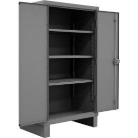 Extra HD Cabinet, 12 Ga., 3 Adj. Shelves, 36"W x 24"D x 66"H, Pad-Lockable, Gray