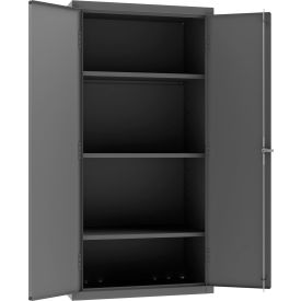 HD Cabinet, 14 Ga., 3 Adj. Shelves, 36"W x 24"D x 72"H, Lockable, Gray