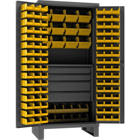 Extra HD Bin Storage Cabinet, 120 Yellow Bins, 36-3/16"W x 24-1/16"D x 78"H