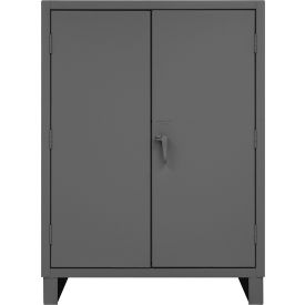 Extra HD Cabinet, 12 Ga., 3 Adj. Shelves, 48"W x 24"D x 66"H, Pad-Lockable, Gray